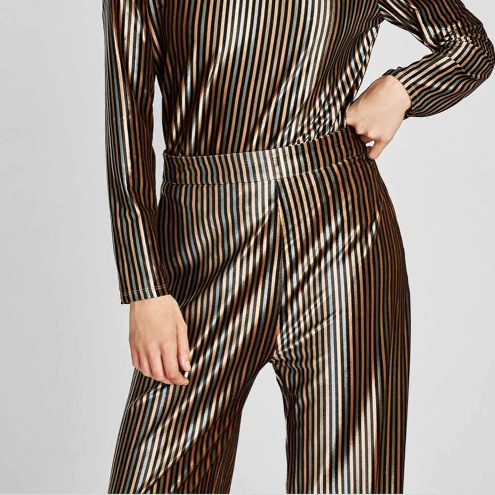 NWT Zara striped velvet pants - Picture 2 of 7